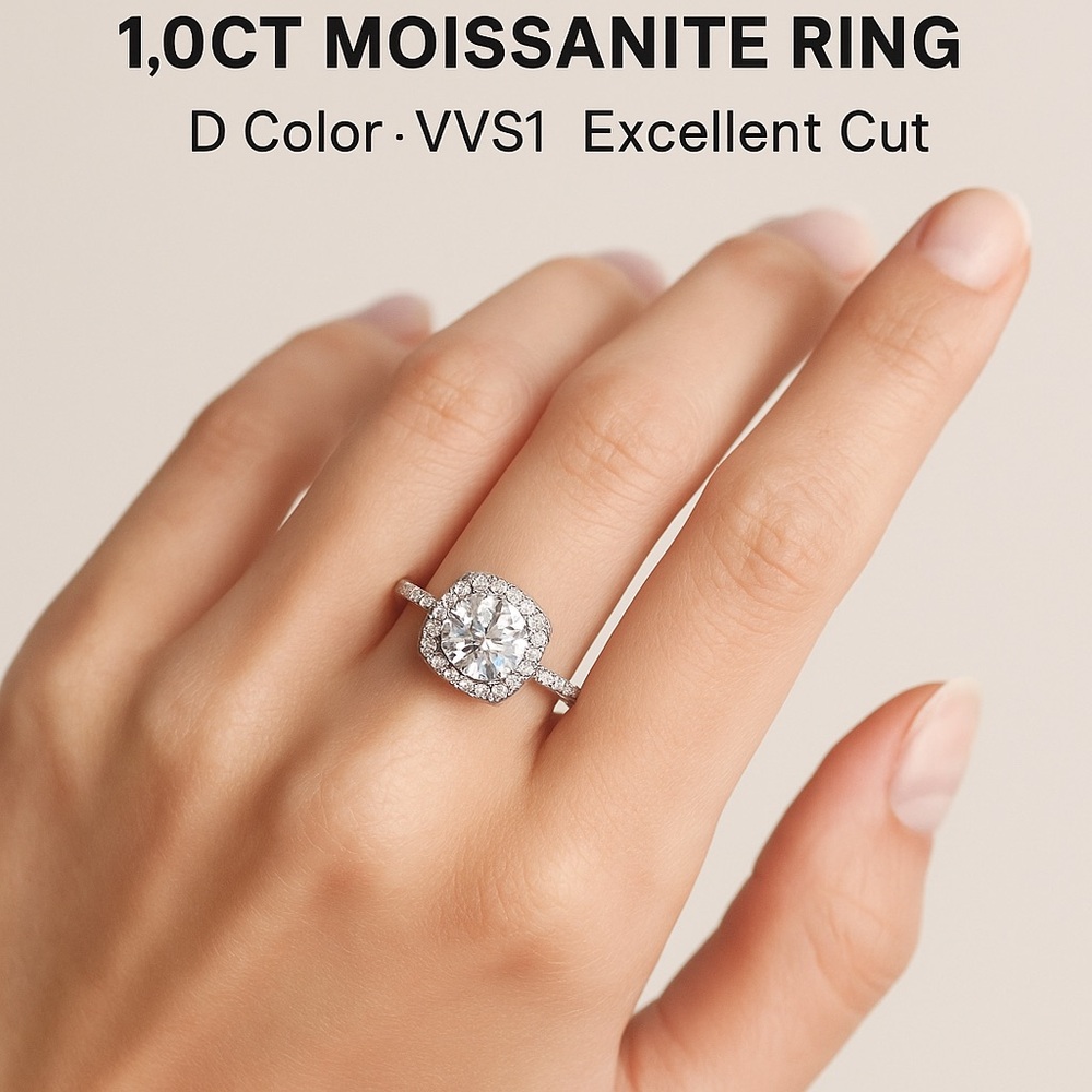 Moissanite Silver Ring
